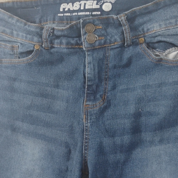 Pastels Women's Size 16 Dark Blue Denim High Rise Skinny Jeans - Picture 3 of 6